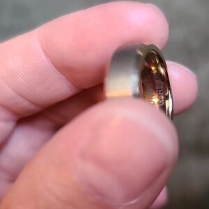 Size 4 gold plated tungsten carbide ring band